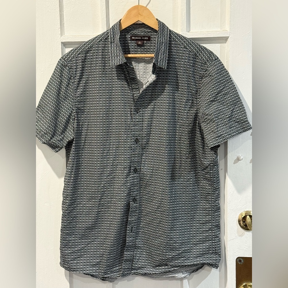 Michael Kors Gray Patterned Casual Shirt